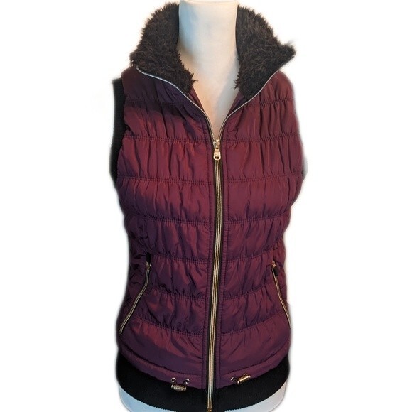 Calvin Klein Performance purple wind resistant puffer vest, black accents S - Picture 1 of 10